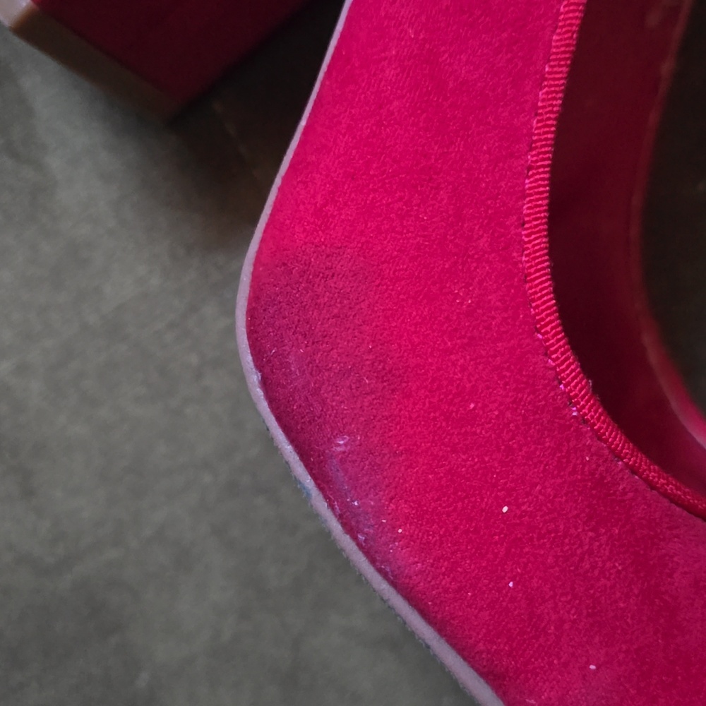 Qupid Red Suede Mary Jane Heels - Picture 7 of 7